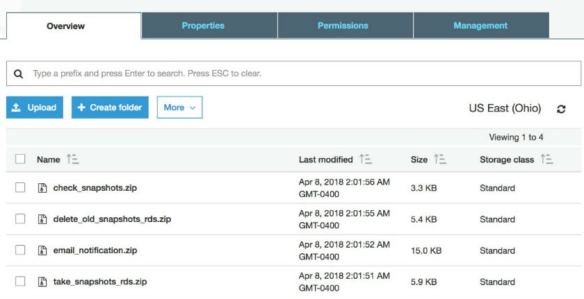 screenshot of Amazon RDS